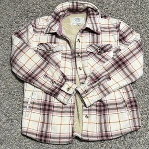 Women's Plaid Jacket with Pink and Cream Accents